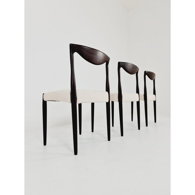 White Vintage Norwegian Teak Chair with Teddy Fabric by Rastad & Relling, 1960s For Sale - Image 8 of 11