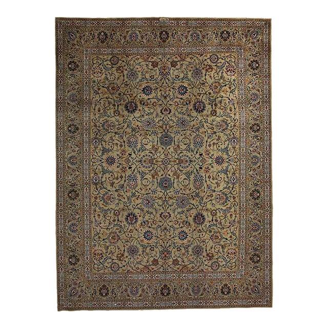 1970s Old Persian Kashan Masterpiece Rug 10’8″ X 14’8″ For Sale