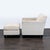 Modern Crate & Barrel Lounge Chair With Ottoman – Modern Cream Upholstery For Sale - Image 3 of 9