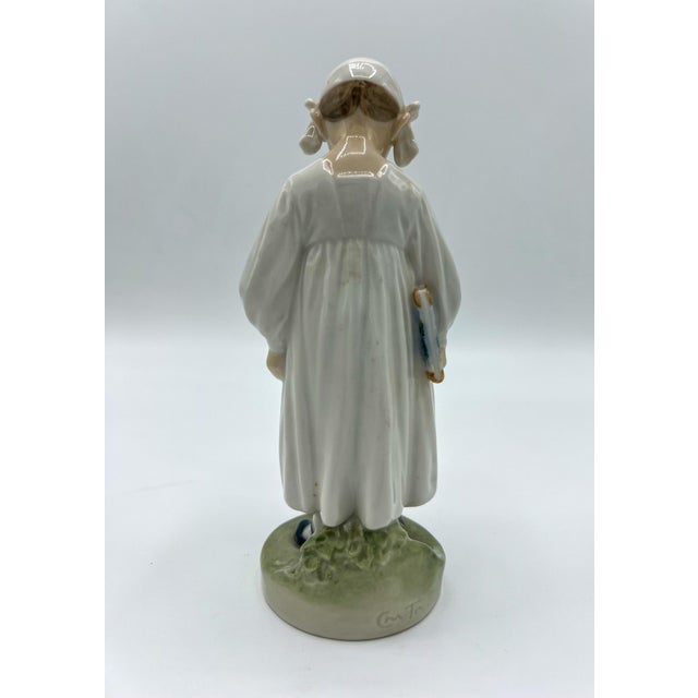 Royal Copenhagen 1960s Royal Copenhagen Porcelain Figurine Girl With Book For Sale - Image 4 of 6