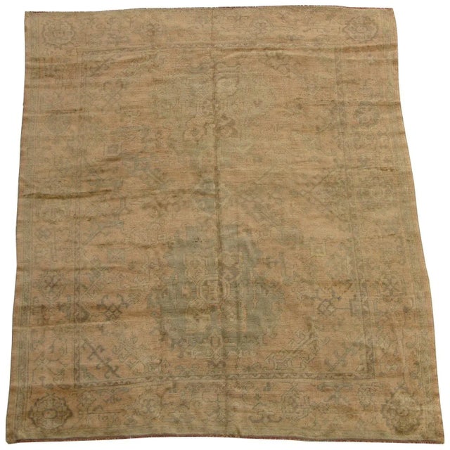 19th Century Antique Oushak Rug 8.9x7 For Sale - Image 5 of 5