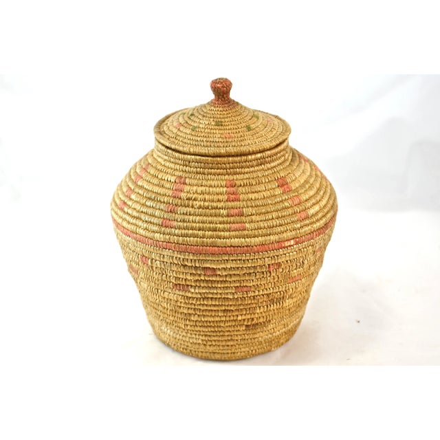Native American Style Hand Woven Lidded Jar For Sale In Chicago - Image 6 of 6