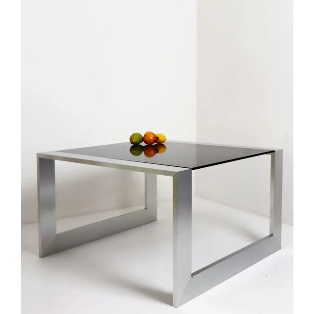 Stainless Steel Smoke Glass Coffee Table, 1970s For Sale - Image 3 of 8