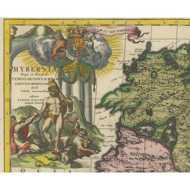 This is a historical map of Ireland created by Carel Allard around 1700, titled "Hibernia Regnum in Quatuor Provincias...