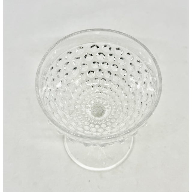 1930s 1930’s Duncan & Miller Hobnail Clear Pressed Glass 4 5/8” Champagne Tall Sherbet For Sale - Image 5 of 11