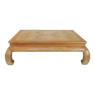 Henredon Olive Burl Ming Style Coffee Table For Sale