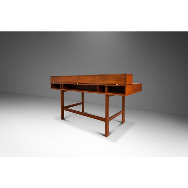 Danish Mid-Century Modern Flip-Top Executive Desk in Teak by Peter Løvig Nielsen, Denmark, C. 1960s For Sale - Image 4 of 18