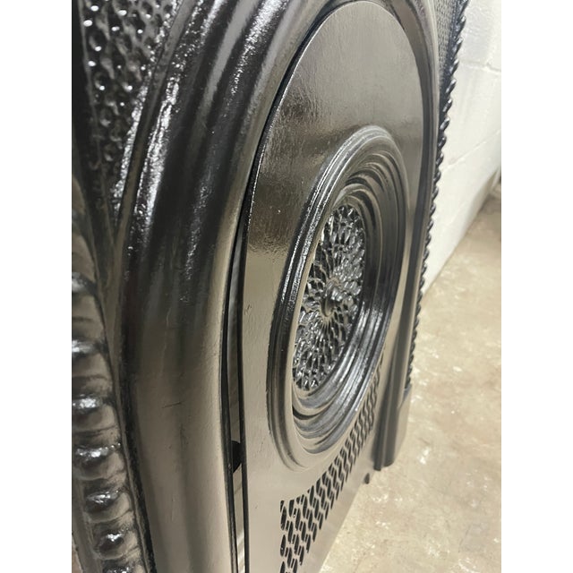 Late 18th Century 24.25" W X 30.25"h Exceptional Decorative Cast Iron Fireplace Surround and Insert For Sale - Image 4 of 7