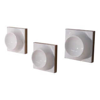 Italian Space Age Brass Wall Sconces, 1970s, Set of 3 For Sale