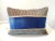 -Vintage Royal Blue and Gold Silk Velvet Decorative Bolster Pillow Stripe velvet frame and solid antique royal blue silk...