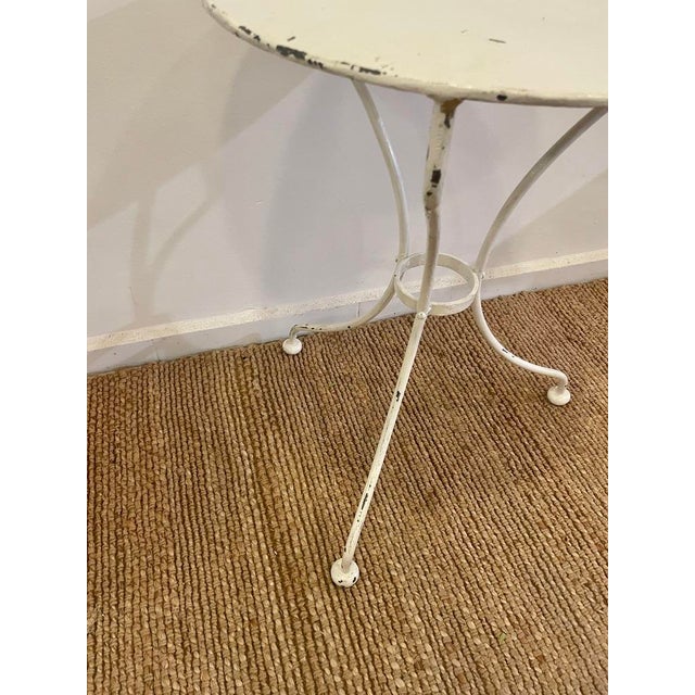 White Iron Pedestal Table For Sale - Image 6 of 8