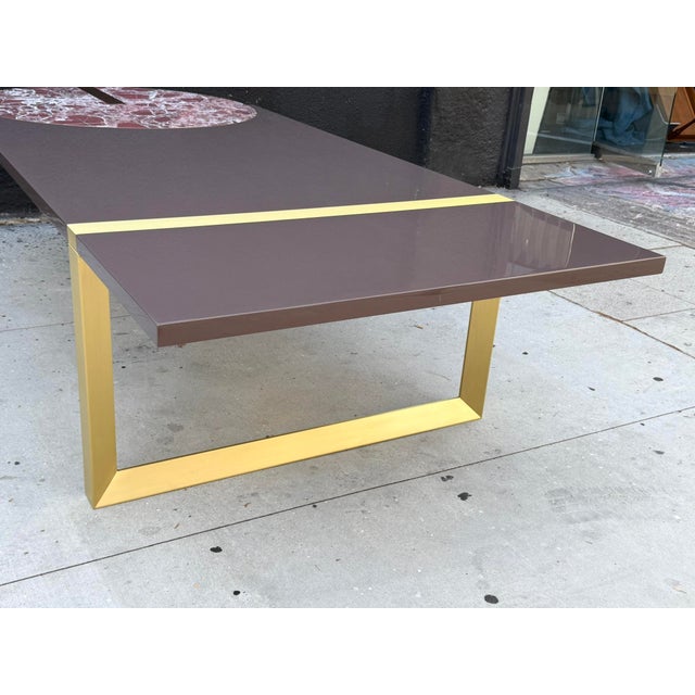 Baxter “Selene” Dining Table by Hagit Pincovici, Brass & Marble, Italian Modern For Sale - Image 15 of 18