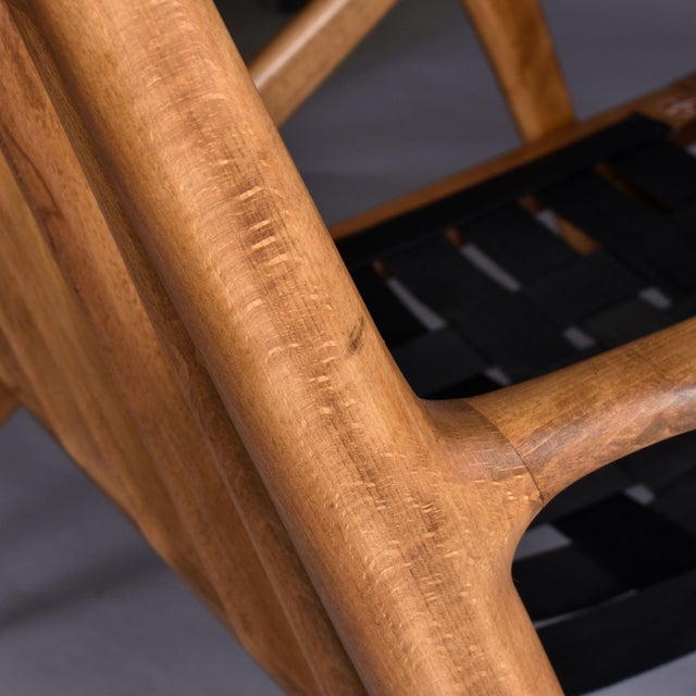 Restored Poul Jensen for Selig Danish Z Chair Black Leather 1950s For Sale - Image 17 of 18