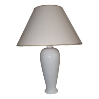 Large Vintage Table Lamp with White Ceramic Base by Leola, 1970s For Sale