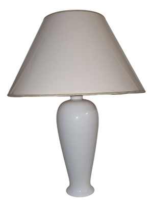 Large Vintage Table Lamp with White Ceramic Base by Leola, 1970s