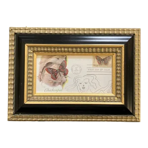 Contemporary Original Judy Henn Abstract Ink Drawing / Collage “1st Day as a Butterfly”