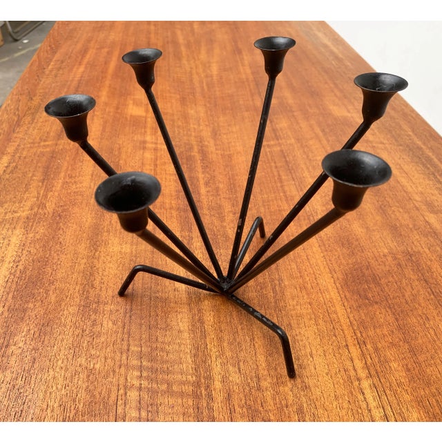 Mid-Century Modern Mid-Century Metal String Style Tripod Candleholder For Sale - Image 3 of 18