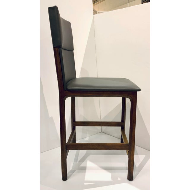 Interlude Home Modern Gray Faux Leather Counter Stools Set of 3 For Sale In Atlanta - Image 6 of 8