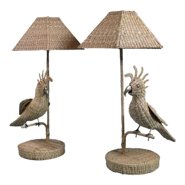 Cockatoo Table Lamps by Mario Lopez Torres - A Pair For Sale