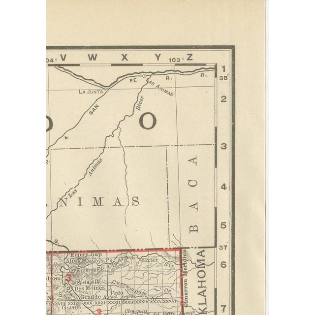 Paper Antique Map of New Mexico Territory, Before Statehood from Rand McNally, 1899 For Sale - Image 7 of 12