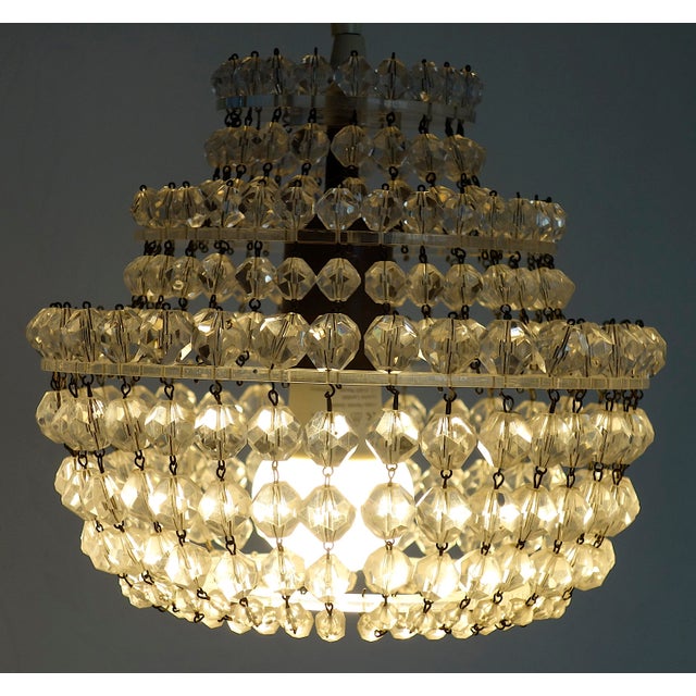 Antique French Glass Bead Chandelier, 1930s For Sale - Image 9 of 12