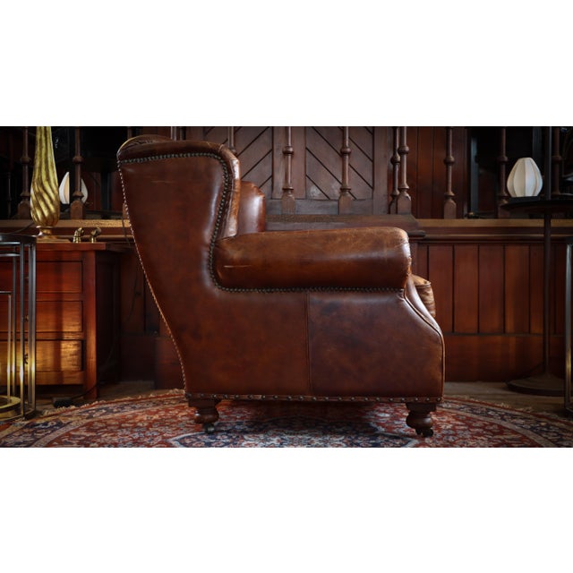 Ardingly Cigar Club Armchair in Antique Whisky Leather by Timothy Oulton, 2010s For Sale - Image 6 of 18