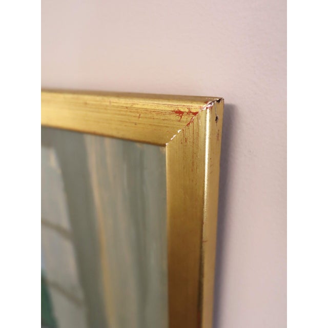 Taupe Mid-Century Modern 'Morning Light' Vintage Swedish Interior Still Life Oil Painting, Framed For Sale - Image 8 of 14