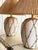 Vintage Hollywood Regency Boho Faux Bamboo “Icing” Ceramic Table Lamps With Raffia Shades - A Pair For Sale - Image 4 of 12