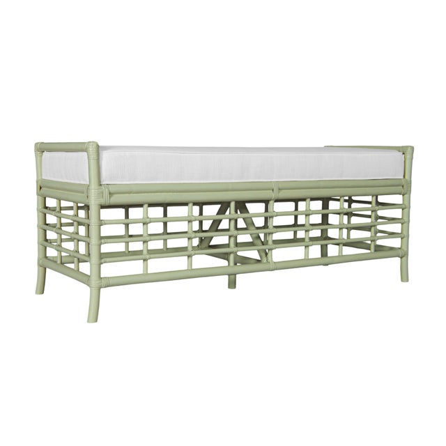 Not Yet Made - Made To Order Luna Bench - Celery Green For Sale - Image 5 of 7
