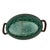 1930s Tellurite Green Mushroom Majolica Lidded Casserole Dish With Basket Weave For Sale - Image 11 of 14