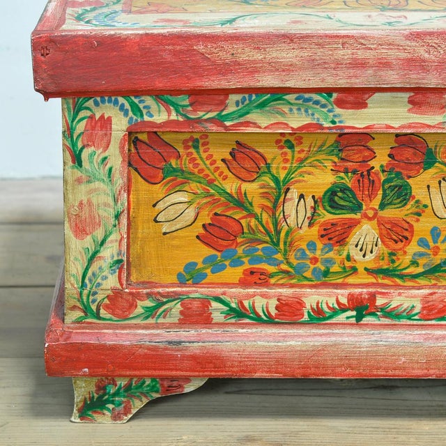 Beige Small Folk Art Chest, 1930s For Sale - Image 8 of 11