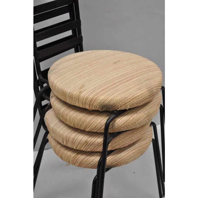 Vintage Arthur Umanoff Wrought Iron Ladder Back MCM Dining Chairs - Set of 4 For Sale - Image 9 of 18