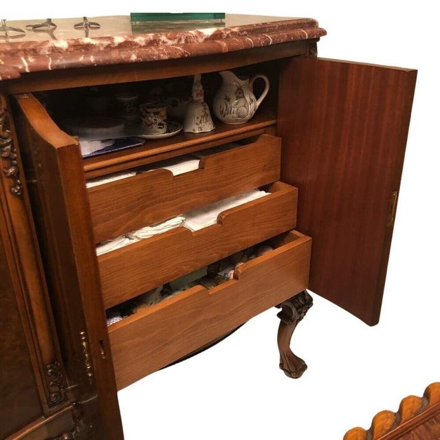 Traditional Italian Rosso Laguna Marble Top Buffet/Sideboard/Credenza, C. 1990s For Sale - Image 14 of 16
