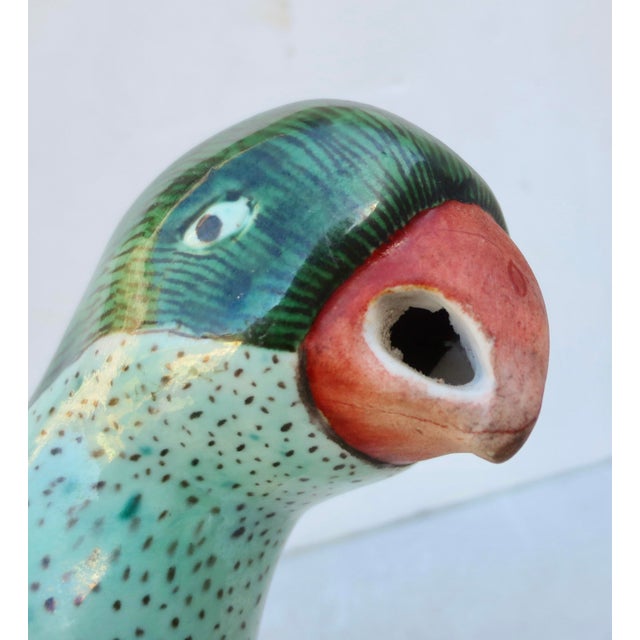 Early 20th Century Chinese Ceramic Parrots - A Pair of 2 For Sale In New York - Image 6 of 8