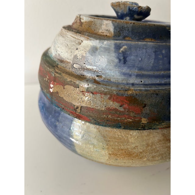 Contemporary Vintage Studio Pottery Dish With Lid Signed by Artist For Sale - Image 3 of 8