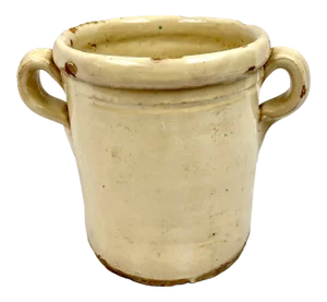 Antique Italian Handcrafted Ceramic Confit Pot