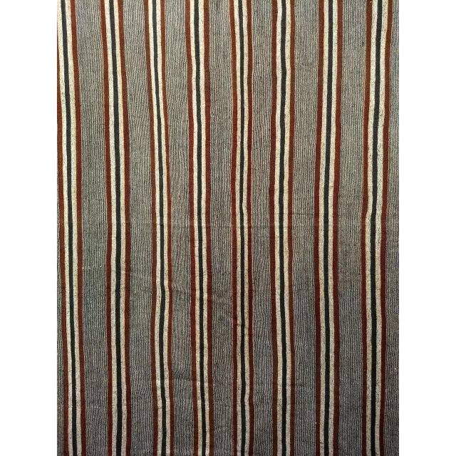 Textile Vintage Turkish Kilim Rug, Handwoven Wool, Gray & Maroon Stripes, 5x10 For Sale - Image 7 of 11