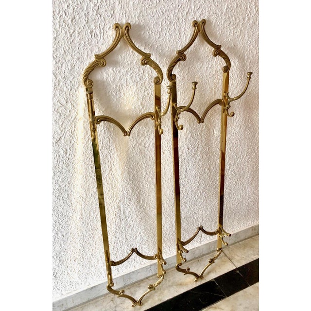 Vintage Italian Hollywood Regency Wall-Mounted Coat Racks, 1960s, Set of 2 For Sale - Image 12 of 18
