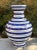 2000 - 2009 Large Contemporary Blue and White Striped Porcelain Vase For Sale - Image 5 of 8