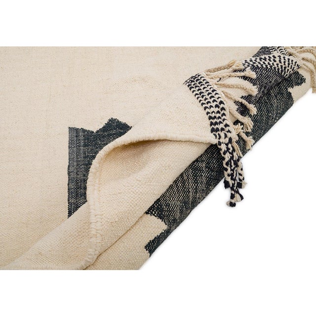 Premium Flat-Weave Moroccan Wool Rug | 10'5" X 6'8" | One of a Kind For Sale - Image 4 of 7
