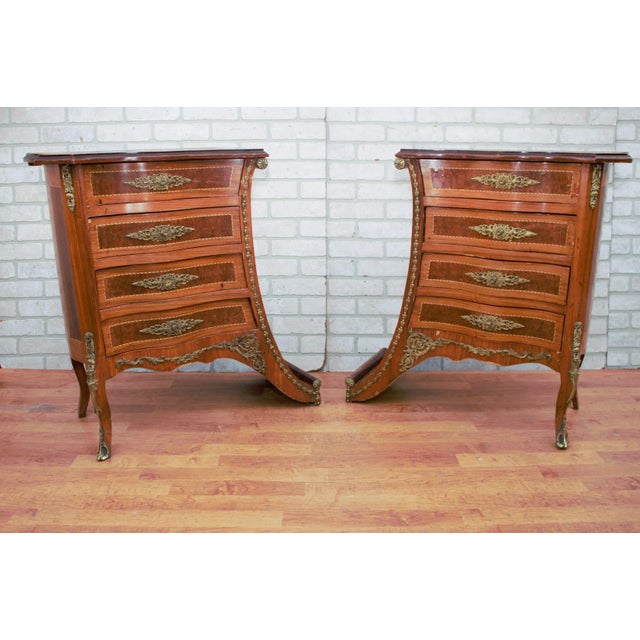 Vintage French Renaissance Revival Style Flared Legs Side Tables - Pair For Sale - Image 13 of 13