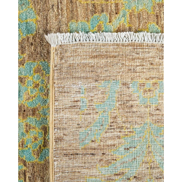 2000 - 2009 Eclectic Hand Knotted Area Rug, Ivory - 9' 10" x 14' 1" For Sale - Image 5 of 9