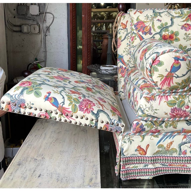 Vintage Regency Custom Schwartz Paris Printed Knole Drop Arm Sofa For Sale - Image 12 of 12