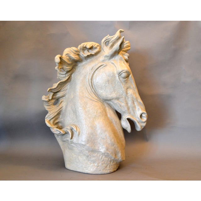 MidCentury Modern Big Plaster Horse Head Sculpture Chairish