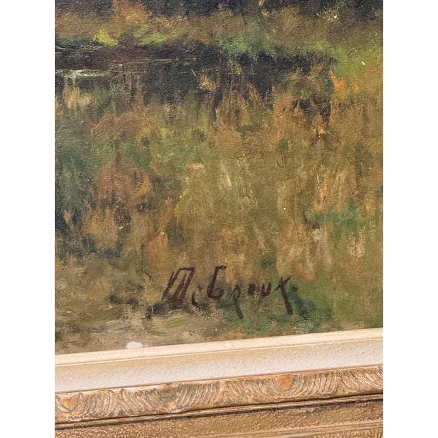 19th Century Belgian Flemish Oil on Canvas For Sale - Image 9 of 14