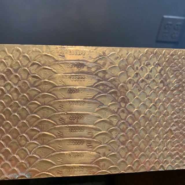 Vintage Indian Hammered Brass Cube Side Table For Sale - Image 11 of 13