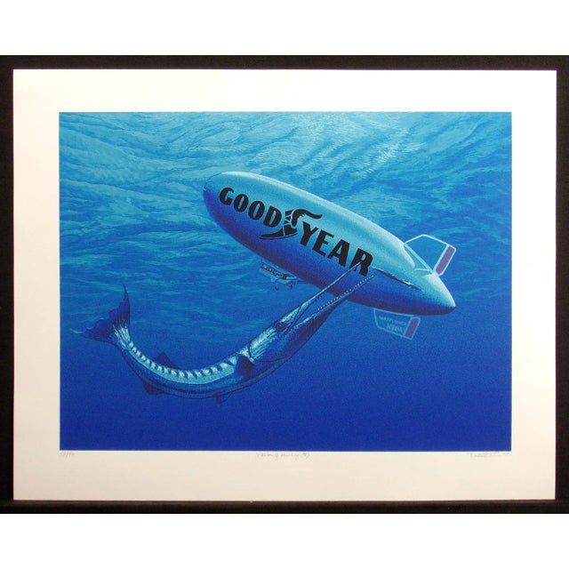 Satirical original limited edition serigraph/silkscreen art print on paper by Dallas John. Hand signed, titled, dated and...