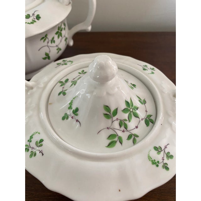 Antique English China Staffordshire Sprig Tea Set - 3 Piece Set For Sale In Baltimore - Image 6 of 12