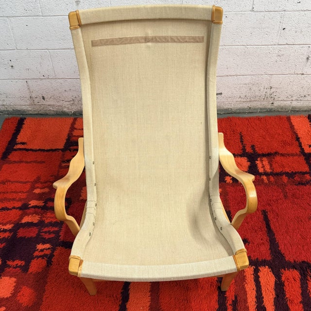 Vintage Pair of Pernilla Lounge Chairs by Bruno Mathsson for Dux in Faux Lambswool, 1970's For Sale - Image 12 of 14