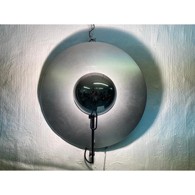 Italian ceiling lamp, 1-light (halogen socket), designed by Elio Martinelli. Manufacturer: Martinelli Luce. Metal. Good...